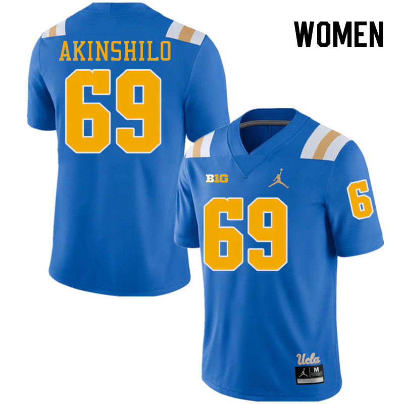 Women #69 Oluwafunto Akinshilo UCLA Bruins College Football Jerseys Stitched-Royal